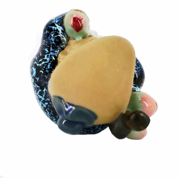 VTG Shiwan Mudman w/Staff Peach Shou Lao Longevity God Glazed Porcelain Figurine - Picture 4 of 6